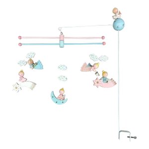 Vintage Wooden Angel Crib Mobile