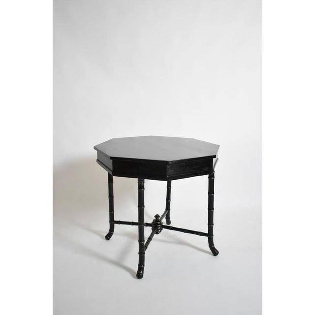 Octogonal Faux Bamboo Table, 1910s For Sale - Image 6 of 6