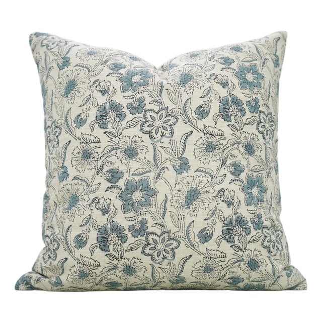 Fabdivine Handcrafted Block Print Cushion Cover 14x20 Inch Linen Blend- Jarul For Sale
