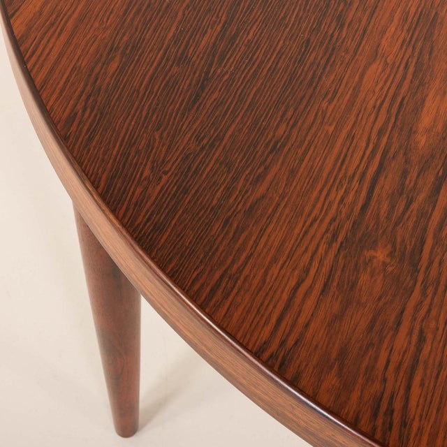 Mid-Century Danish Round Rosewood Extendable Table attributed to Feldballes Møbelfabrik, 1960s For Sale - Image 11 of 15