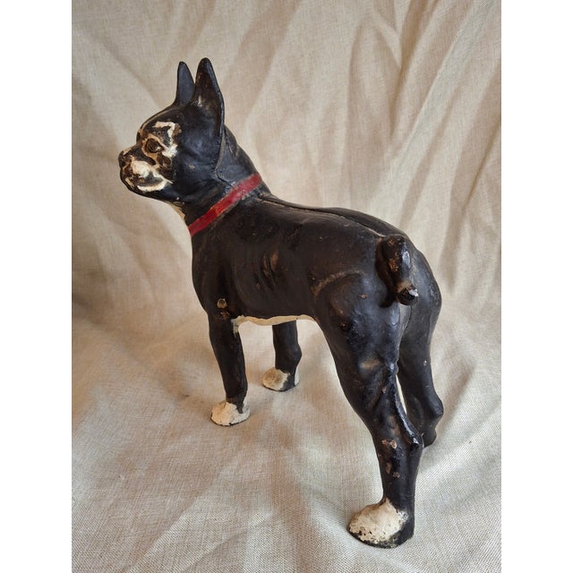 Antique National Foundry Cast Iron Boston Terrier Dog Doorstop Left Facing #149 C. 1920s For Sale In Boston - Image 6 of 18