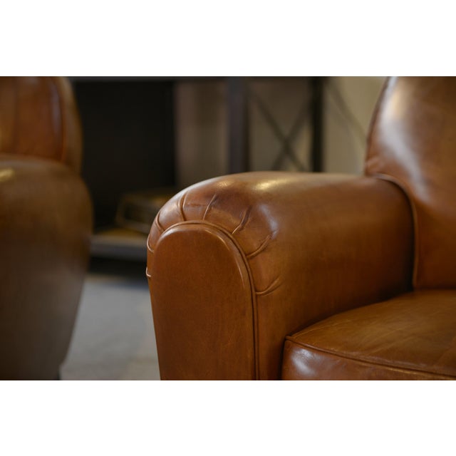 Vintage Leather Club Chairs, 2000s, Set of 2 For Sale - Image 6 of 14