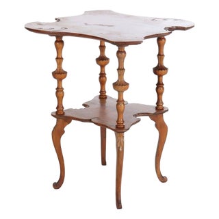 Antique Carved Mahogany Painter’s Palette Parlor Table With Carved Scrolls C1890 For Sale