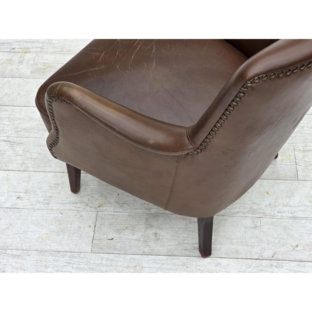 Vintage Danish Lounge Chair in Furniture Leather, 1960s For Sale - Image 18 of 18