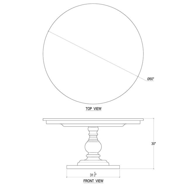 Round Pedestal Dining Table - Fruitwood Finish For Sale - Image 4 of 4