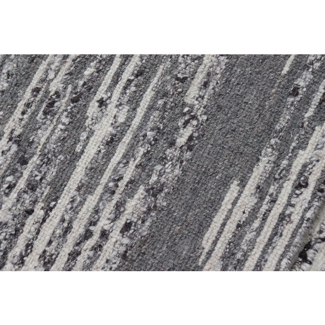 Keivan Woven Arts Modern Runner in Grey and Ivory 2'2 X 14'1 For Sale - Image 12 of 12
