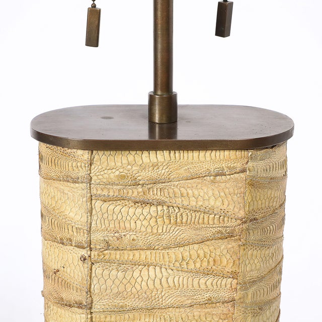 Pair of Mid-Century Tessellated Lizard & Bronze Table Lamps by Karl Springer For Sale - Image 15 of 15