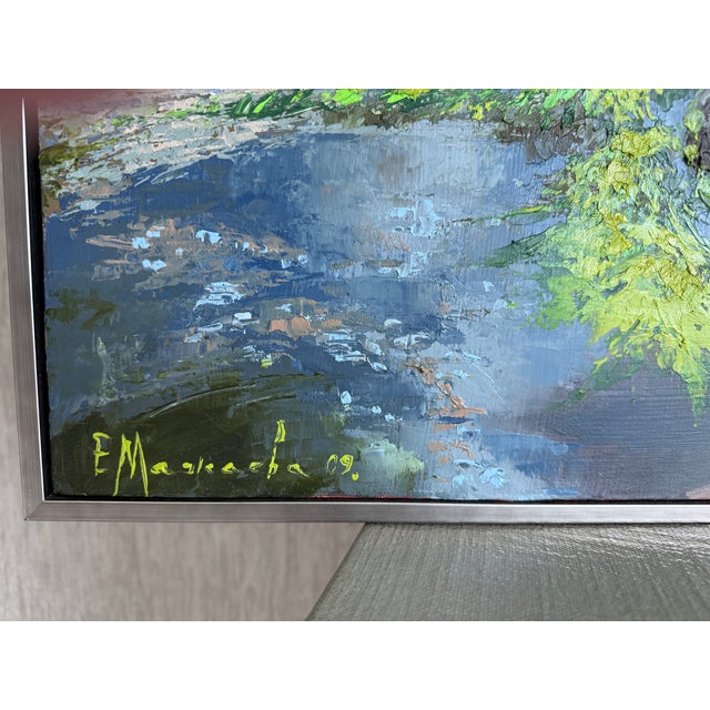 Seascape Oil Painting 35” X 31” by Elena Mashajeva Agrophiotis For Sale - Image 11 of 14