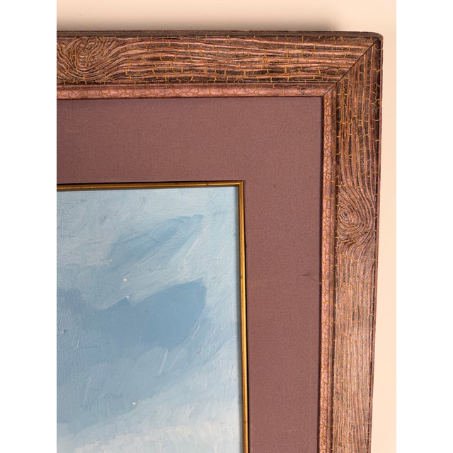 1980s Original Gilberto Almeida Egas Large Modernist Architectural Painting For Sale In New York - Image 6 of 12
