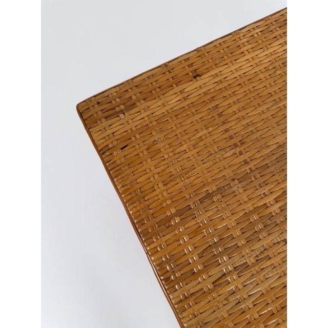 Mid-Century Art Deco Italian Bamboo and Rattan Wicker Coffee Table For Sale - Image 6 of 18