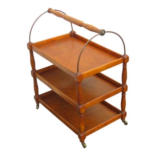 Art Deco Early 1900s Liquor Bar Tea Cart With a Handle For Sale