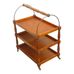 Art Deco Early 1900s Liquor Bar Tea Cart With a Handle