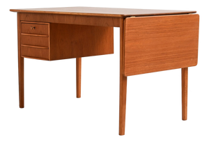 Teak Desk with Drop-Leaf, 1960s