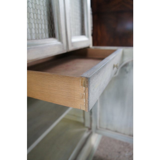 Wellington Hall Painted French Provincial Illuminated Drybar Bar Cabinet For Sale - Image 9 of 17