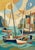 Not Yet Made - Made To Order Colorful Harbor Boats Painting, Coastal Abstract Art Print, 36″ × 24″ For Sale - Image 5 of 7