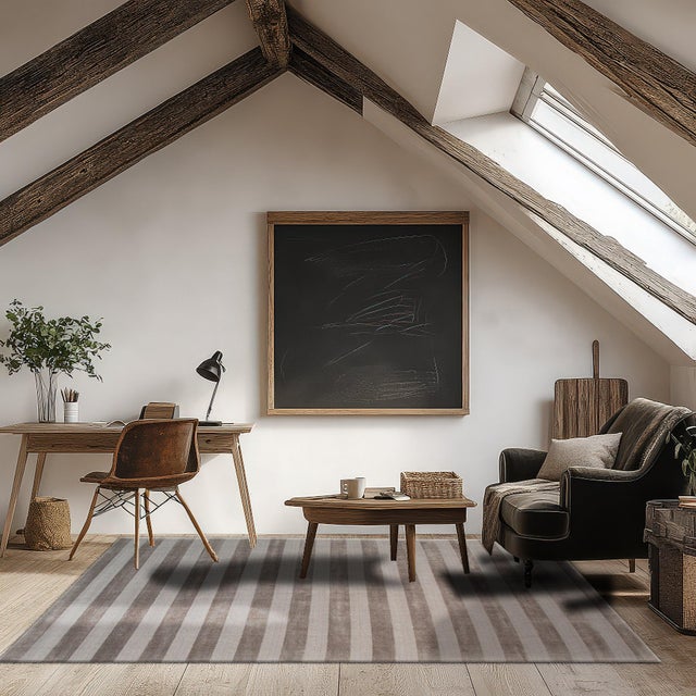 4x6 Yara Alluring Brown Geometric Modern Hand Knotted Wool Carpet Rug For Sale - Image 4 of 6