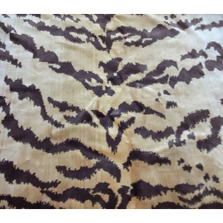 Scalamandre Silk Velvet Designer Gold and Black"Le Tigre" Italian Fabric- 1 Single Yard For Sale