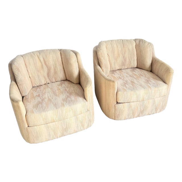 Postmodern Light Pink Sculpted Lounge Chairs by Carson’s - A Pair For Sale
