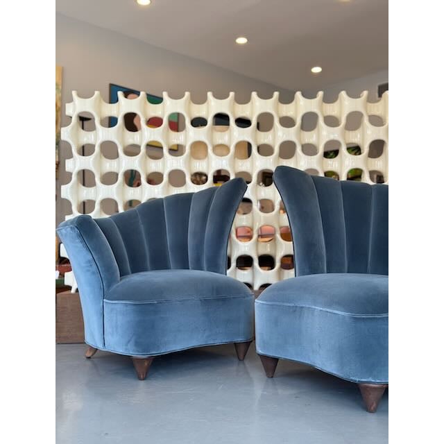 Vintage Pair of Art Deco Style Velvet Chairs For Sale - Image 10 of 15