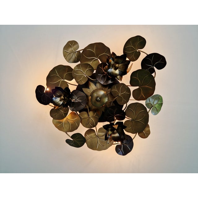 Hollywood Regency Style Brass Ceiling Light from Maison Jansen, 1970s For Sale - Image 6 of 13