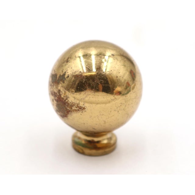 Modern Reclaimed 1.125 In. Polished Brass Ball Cabinet Drawer Knob For Sale - Image 3 of 4