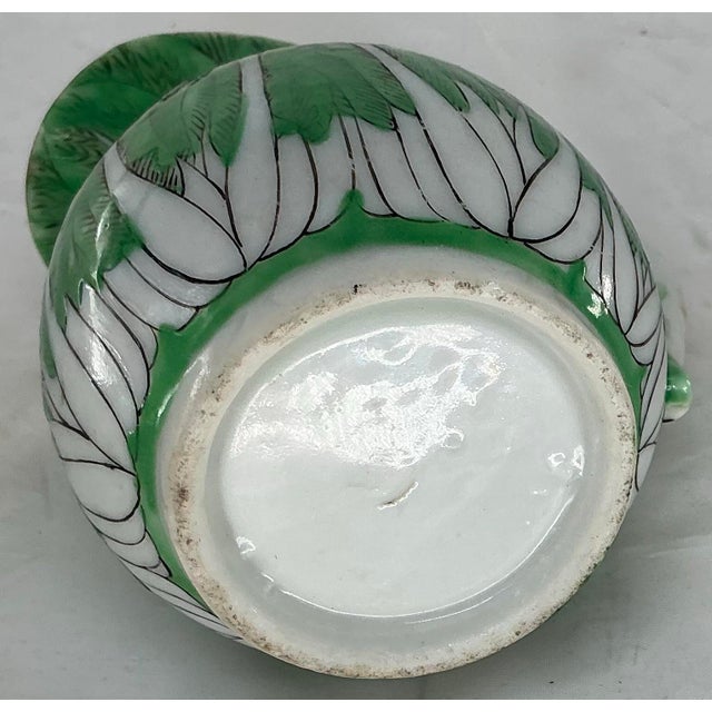 Antique Chinese Export Porcelain Famille Verte”boc Choy Leaf” Creamer Pitcher For Sale - Image 12 of 12