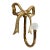 Vintage Brass Bow Wall Hook With Ceramic Knob For Sale