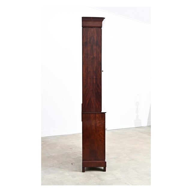 Edit Early 19th Century French Louis Philippe Mahogany Bibliotheque with Silk Interior For Sale - Image 15 of 15