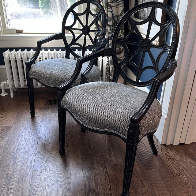 Pair of Ethan Allen Spider Back Chairs For Sale - Image 12 of 12