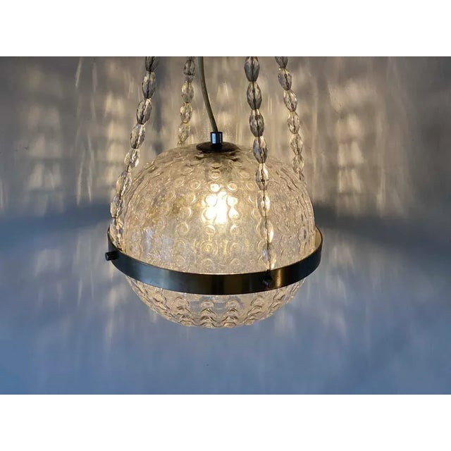German Space Age Glass Ball Pendant Lamp, 1970s For Sale - Image 4 of 17