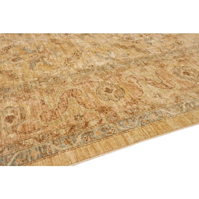 Contemporary Pasargad Home Ferehan Lamb's Wool Area Rug, 8'11" X 11' 5", Gold For Sale - Image 3 of 6