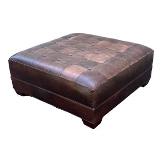Lee Industries Tufted Square Cocktail Ottoman For Sale