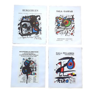 Vintage Mid 20th C. Modern Lithographs-Joan Miro-Set of 4 For Sale