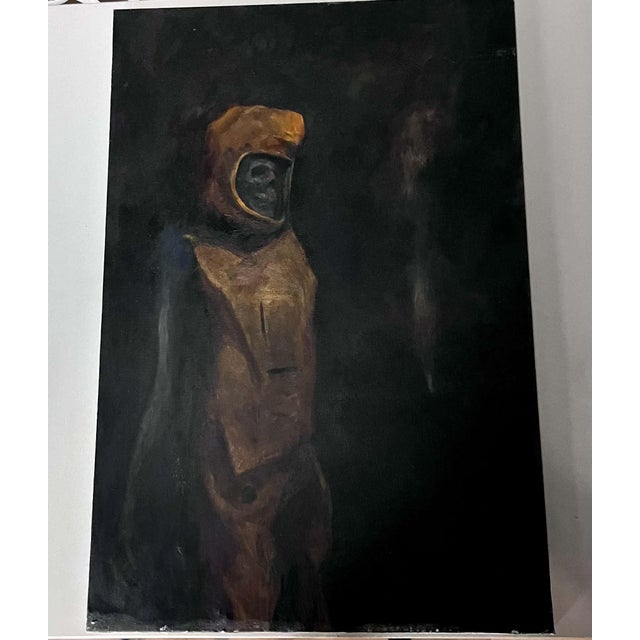 1990s Walt Morton “Zombie Painting” 1995 Oil Study, Surreal, Dead Astronaut, 24x36 For Sale - Image 5 of 15