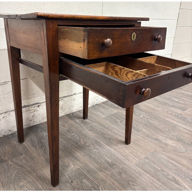 Antique Primitive Work Table Sewing Stand Desk For Sale - Image 15 of 16