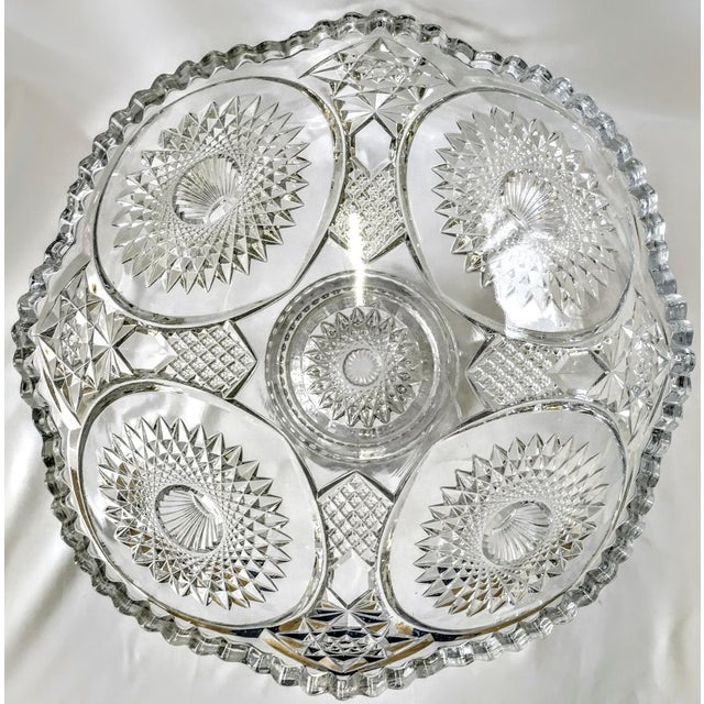 Vintage Duncan & Miller "Homestead Clear" Pressed Glass Punch Bowl With