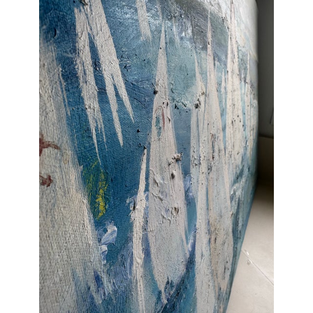 Vintage Original Painting of Sailboats Racing For Sale In Los Angeles - Image 6 of 9