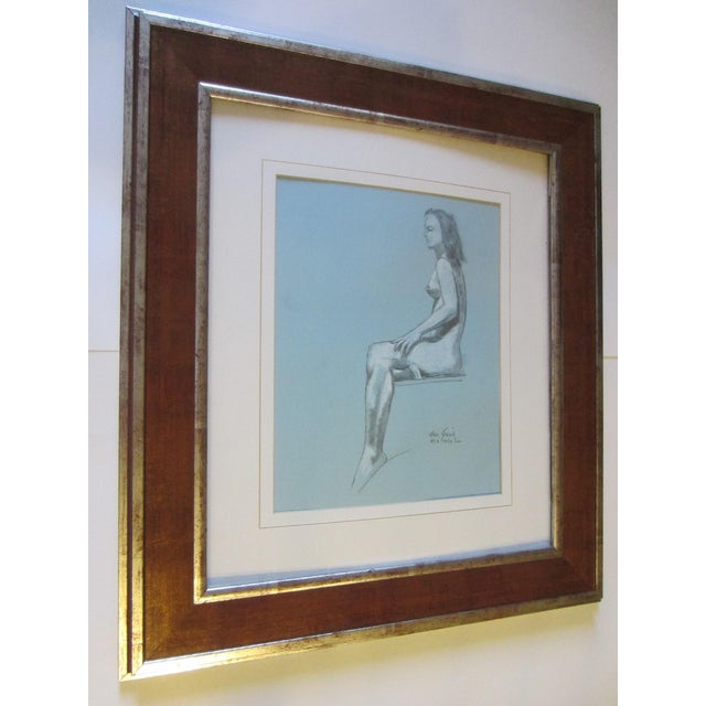 1950s 1950s George Gach Impressionist Signed Drawing Portrait on Paper Gouache For Sale - Image 5 of 10