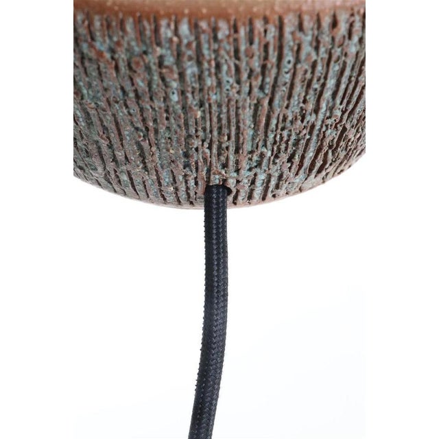 1970s Danish Ceramic Table Lamp with Jute Lampshade by Einar Johansen for Søholm, 1960s For Sale - Image 5 of 13