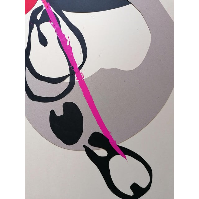 Rerosa 2023 collage paper 100x70x1 collage acrylic drops on paper composition extracted from animals face person subjects...