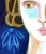 Girl With Blue Flower, Contemporary Abstract Portrait Oil Painting, Signed For Sale - Image 6 of 6