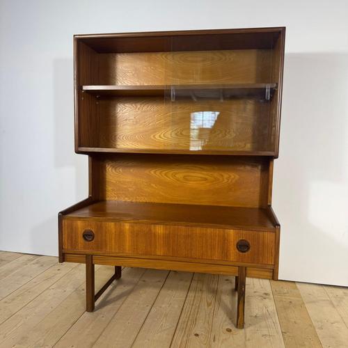 Mid-Century Scandinavian Teak Bookcase with Glass Doors For Sale - Image 4 of 13
