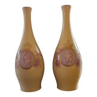 Late 19th Century Rosenthal Cameo Vases - a Pair For Sale