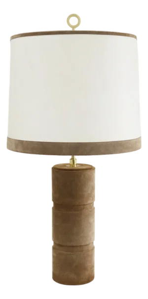 Vintage Table Lamp in Leather by Charlotte Waver, 1970s