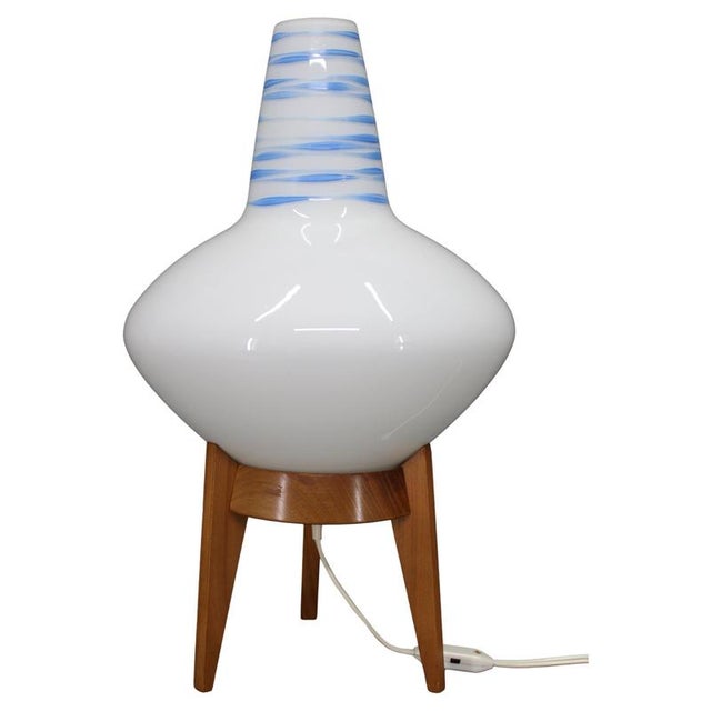 Mid-Century Uluv Table Lamp in Maple Wood and Glass, Czech, 1960s For Sale - Image 12 of 12