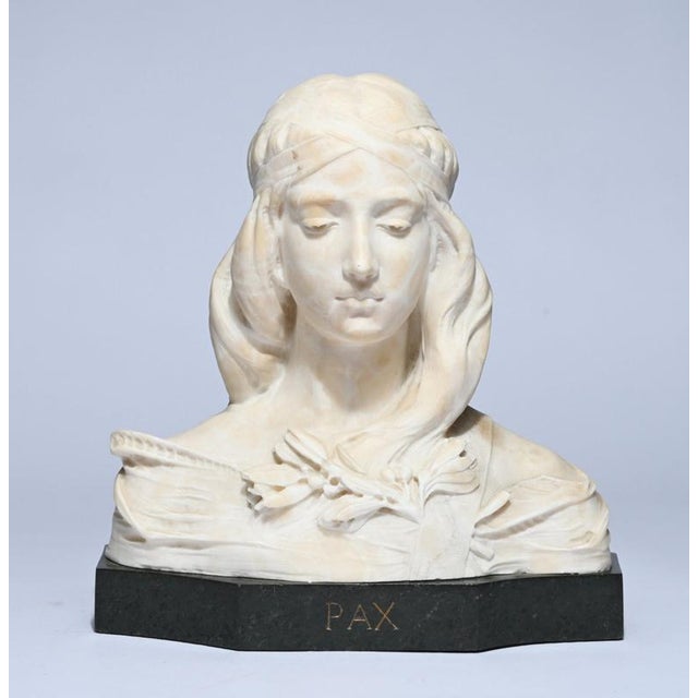 Baroque Remo Merlina, PAX White Sculpture, 19th Century, Marble For Sale - Image 3 of 9