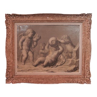 18th Century Framed French Grisaille Painting on Canvas For Sale