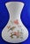 Beautiful Vintage Mid Century White Satin Glass Bulbous Vase decorated with birds and pink flowers. Finished with a gold...
