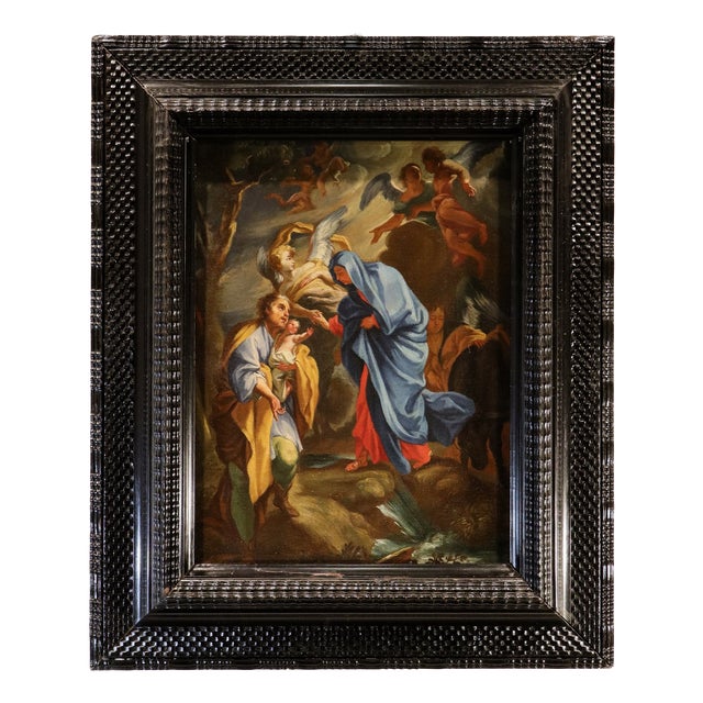 Andrea Lanzani, Holy Family with Angels, 1670, Oil on Canvas For Sale