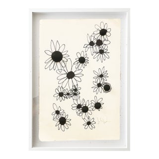 "Field of Daisies 14" Original Mixed-Media Painting by Jake Poser, Framed For Sale